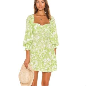Faithfull the Brand Arianne Roos Lime Green Mini Dress